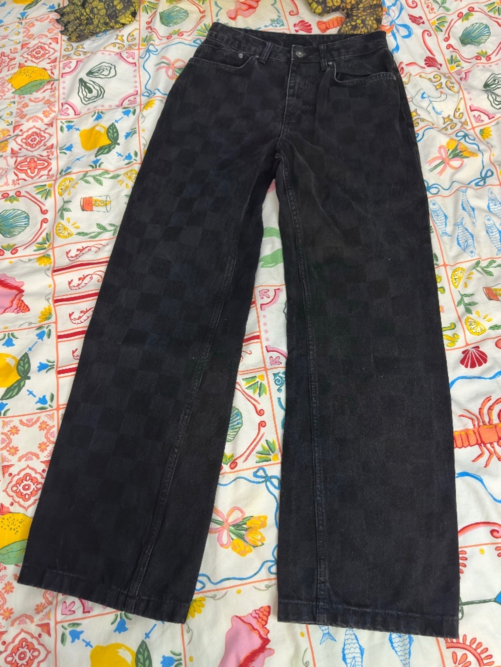 Wide leg black jeans